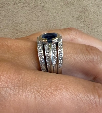 Bague bandeau saphir et diamants-photo-2