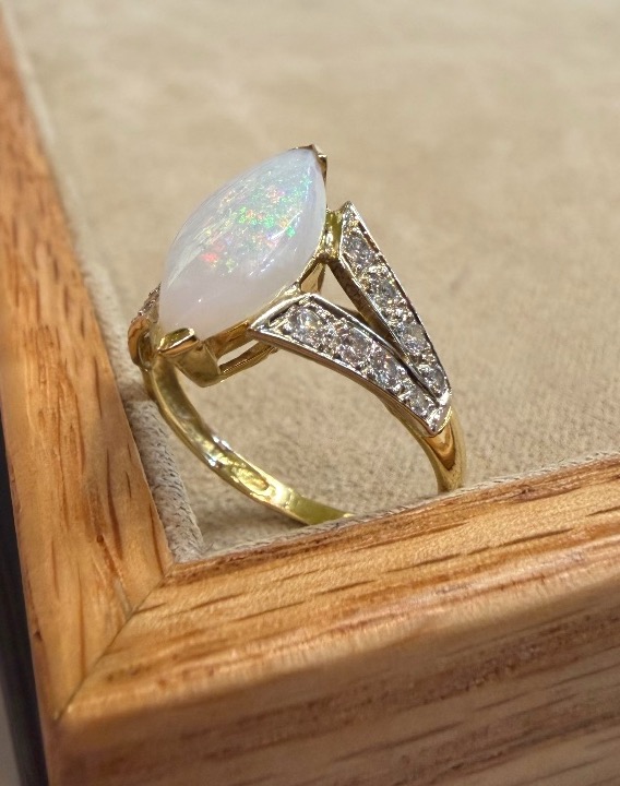 Opal And Diamond Ring