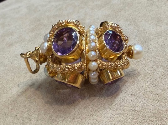 Pendentif améthystes et perles-photo-4