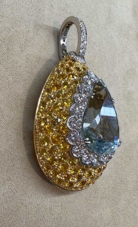 Pendentif goutte aigue marine-photo-1