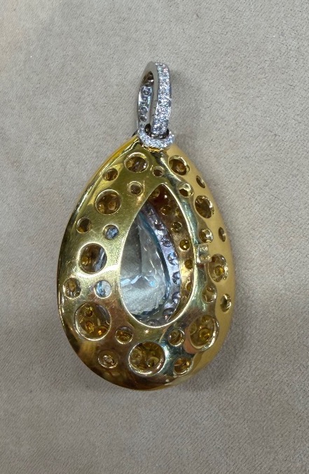 Pendentif goutte aigue marine-photo-3
