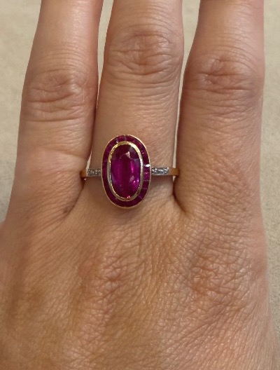 bague Rubis et diamants -photo-2