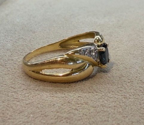 Bague saphir et diamants-photo-2
