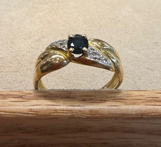 Bague saphir et diamants-photo-3