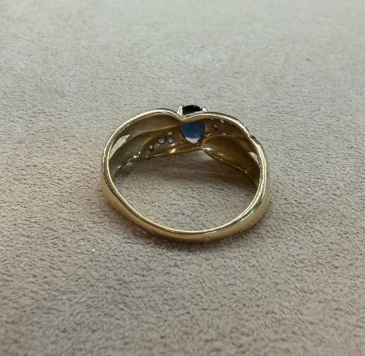 Bague saphir et diamants-photo-2