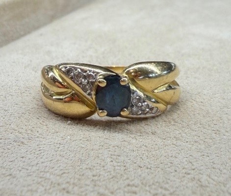 Bague saphir et diamants