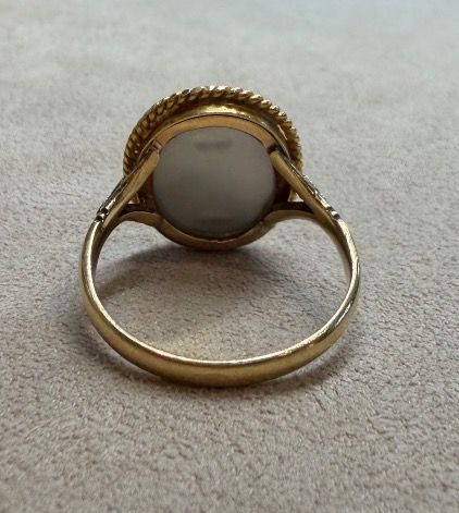 Bague camée agate bleu-photo-3