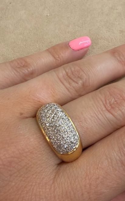 Bague dome diamants