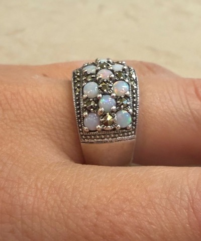 Bague bandeau opale-photo-3