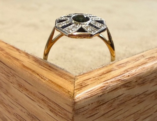 Bague pavage saphirs et diamants-photo-1
