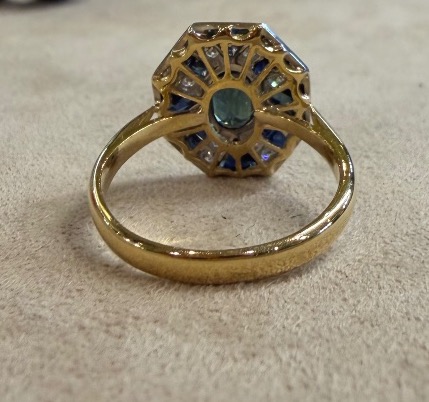 Bague pavage saphirs et diamants-photo-3