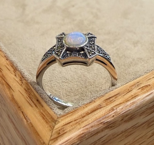 Opal And Marcasite Ring-photo-3