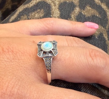 Opal And Marcasite Ring-photo-4