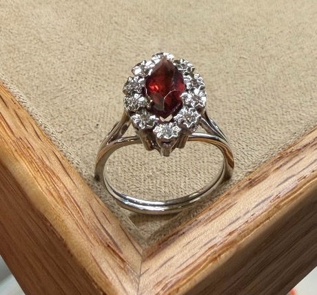 Bague grenats et diamants-photo-2