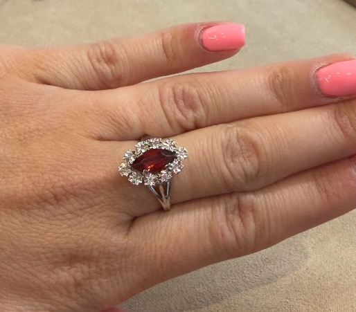 Bague grenats et diamants-photo-4