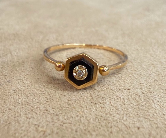 Onyx And Diamond Ring