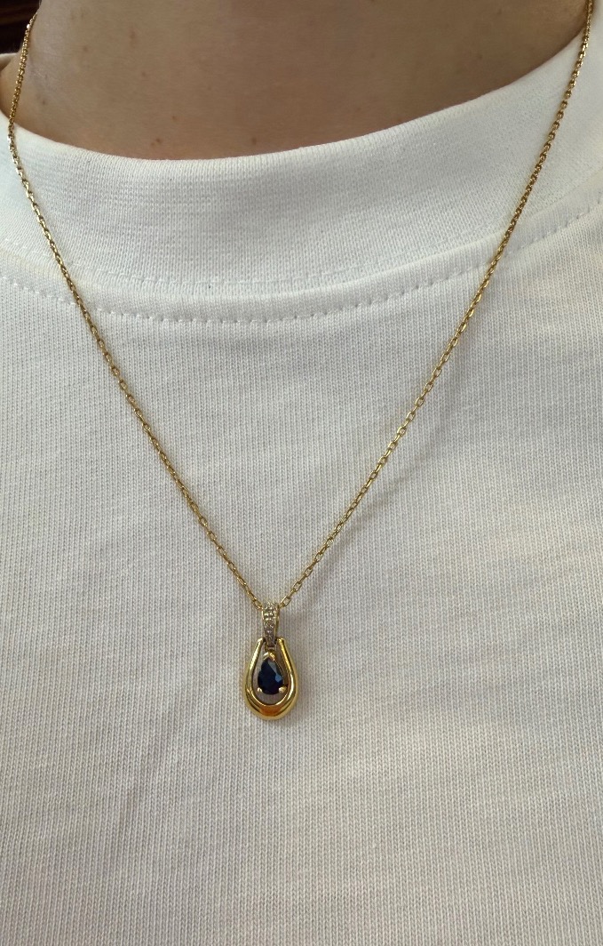 pendentif saphir et diamant-photo-2