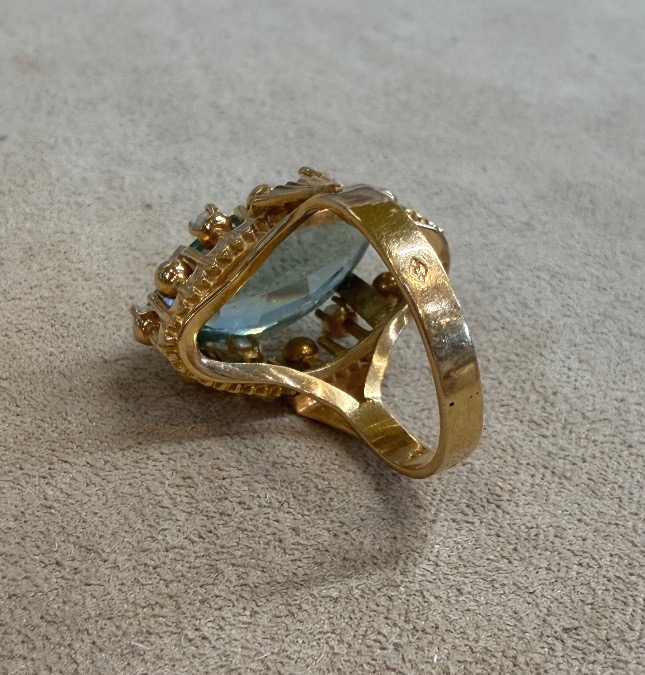 Bague marquise Beryl et perles-photo-5