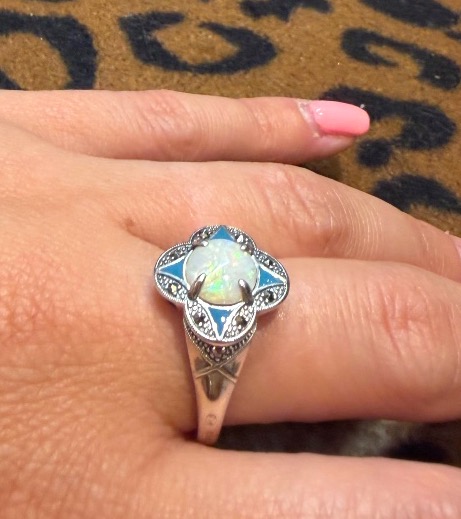 Opal And Marcasite Ring-photo-2