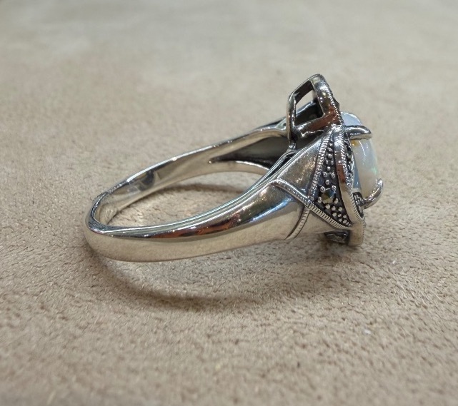 Opal And Marcasite Ring-photo-3