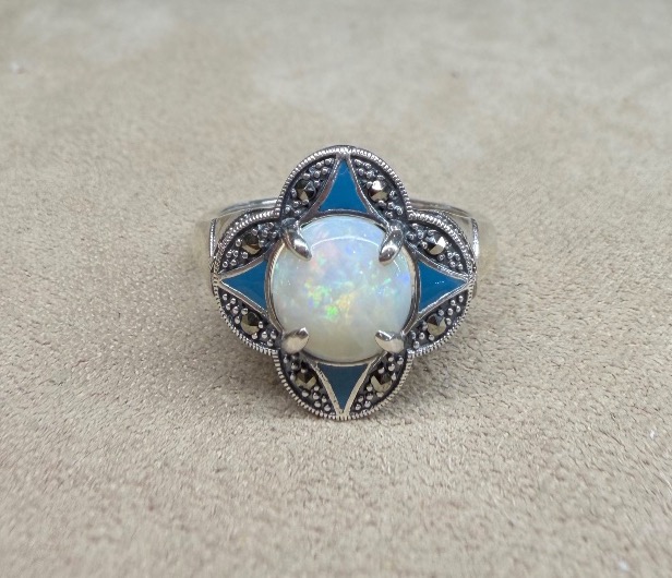 Opal And Marcasite Ring