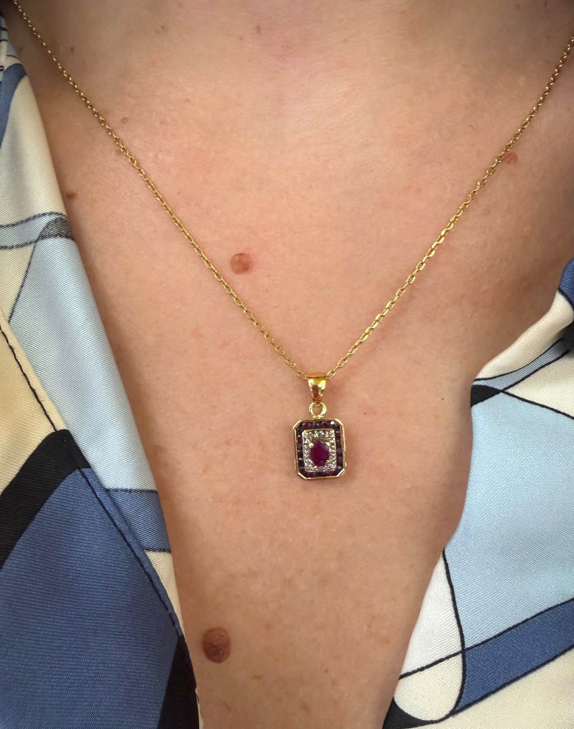 Pendentif Rubis et Diamants-photo-4