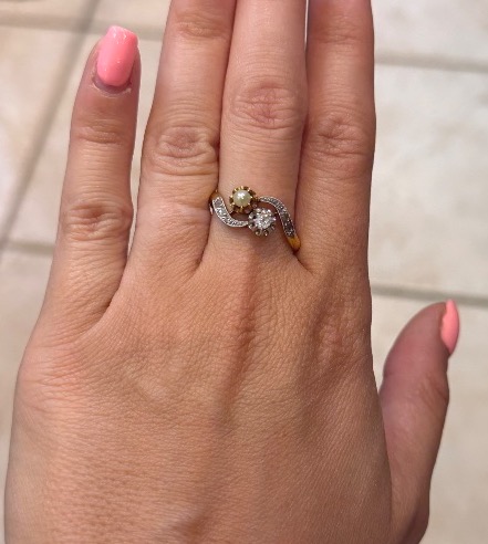"you And Me" Pearl And Diamond Ring-photo-4