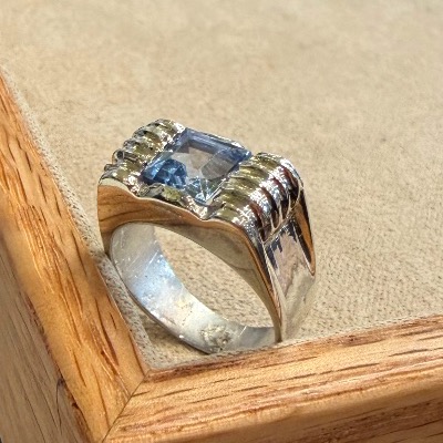 Bague tank aigue marine-photo-2