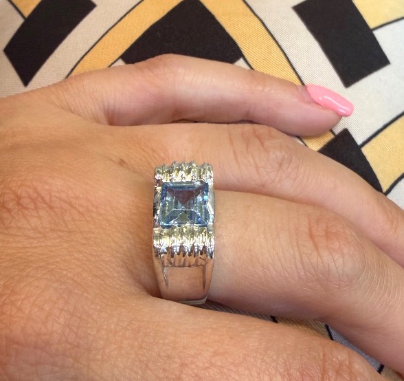 Bague tank aigue marine-photo-3