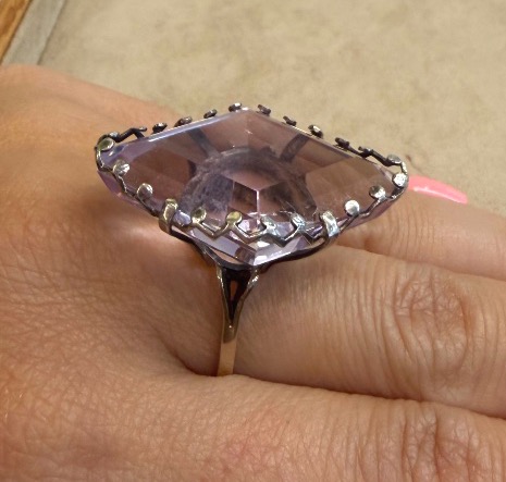 Bague losange Amethyste