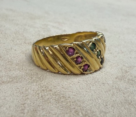 Band Ring With Sapphires, Emeralds, And Rubies-photo-3