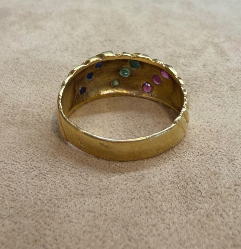 Band Ring With Sapphires, Emeralds, And Rubies-photo-3