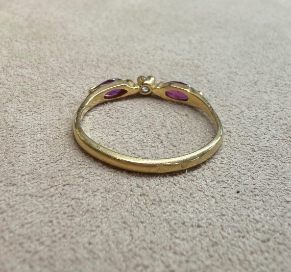 Bague ligne Rubis et diamant-photo-1