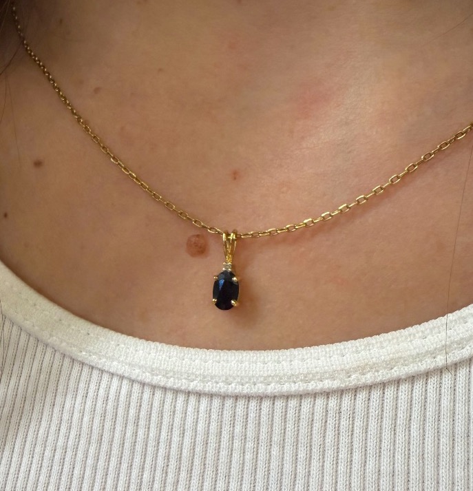 Pendentif saphir et diamant-photo-2