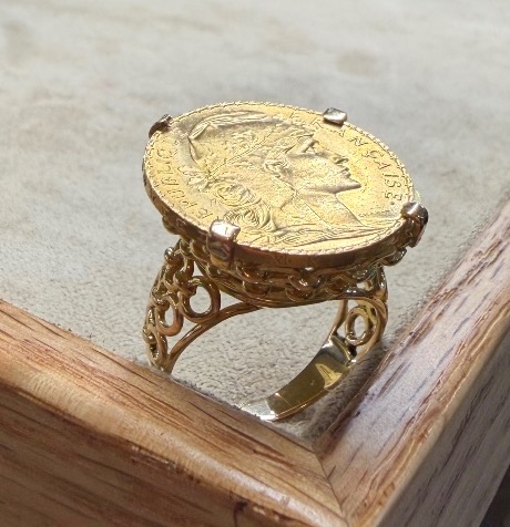 Bague pièce 20 francs