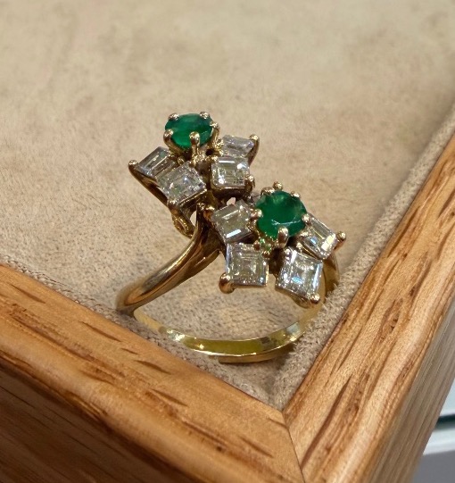 Bague emeraudes et diamants-photo-4