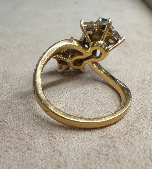 Bague emeraudes et diamants-photo-4