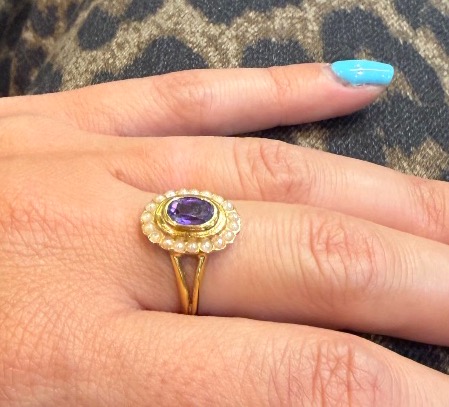 Oval Amethyst And Pearl Ring-photo-4