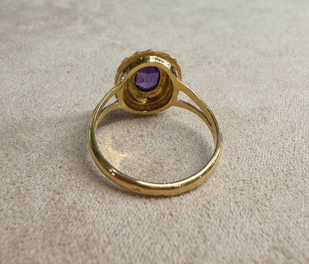 Oval Amethyst And Pearl Ring-photo-2