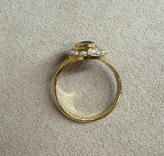 Oval Amethyst And Pearl Ring-photo-3