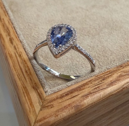 Bague poire saphir-photo-2