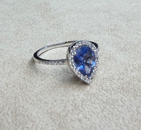 Bague poire saphir-photo-2