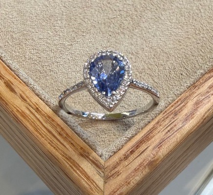 Bague poire saphir-photo-3