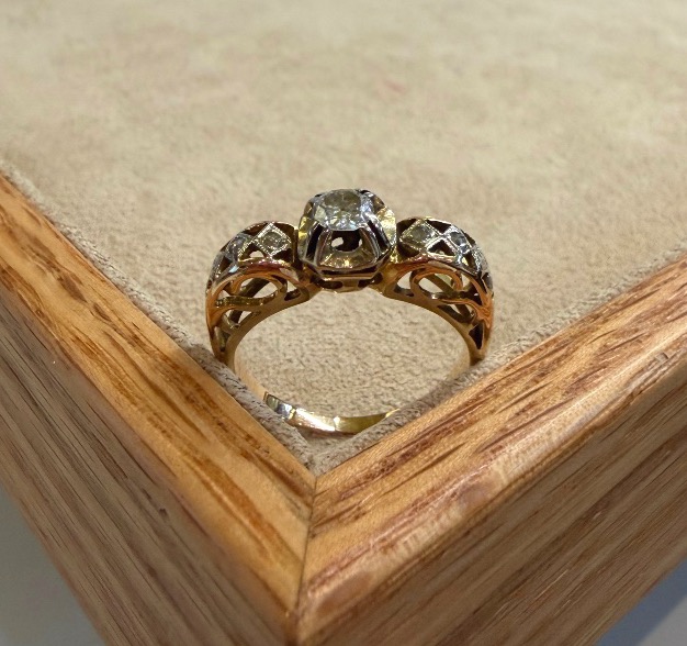 Diamond Ring With Diamond Roses-photo-2