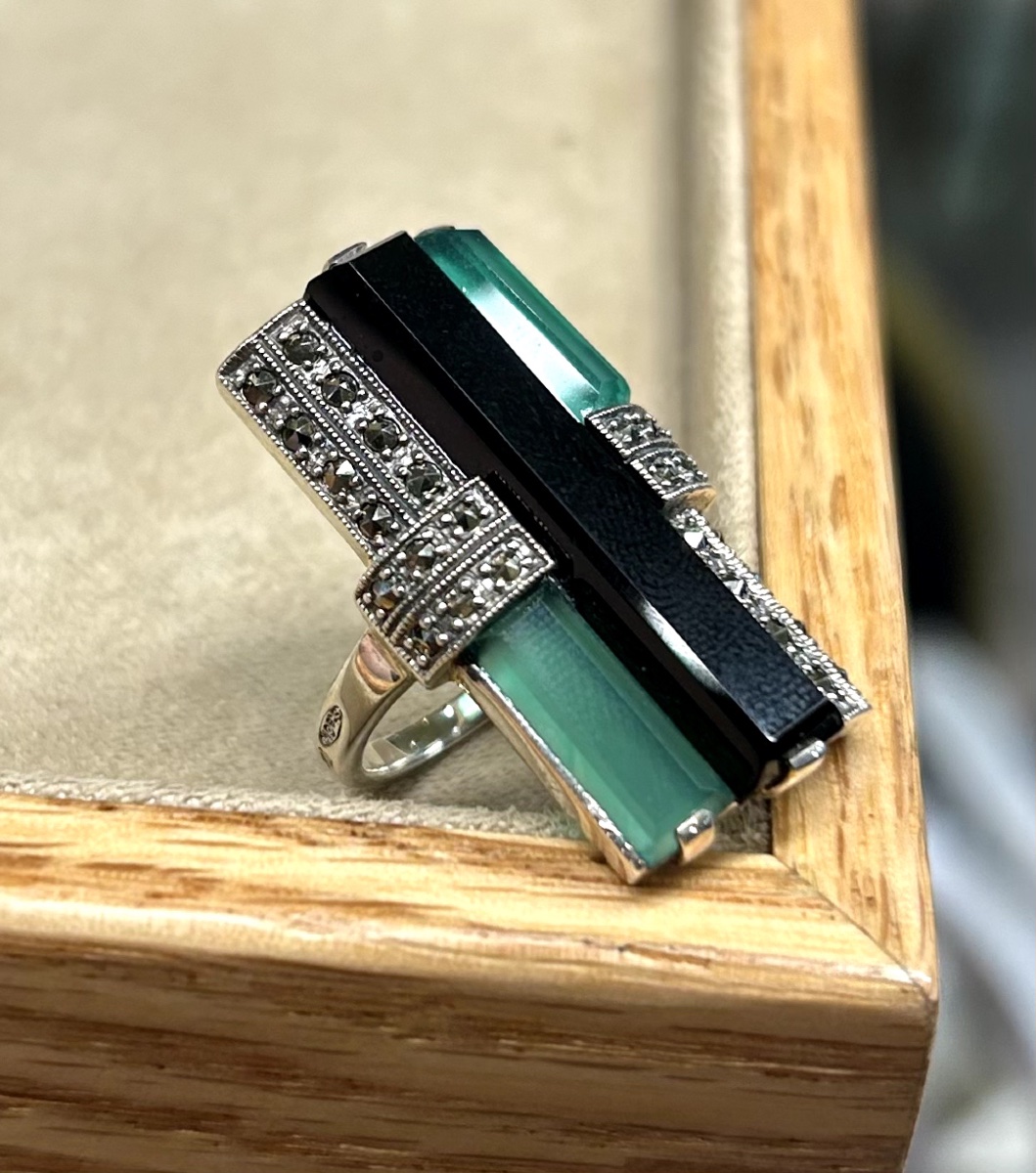 Rectangular Onyx Ring -photo-2