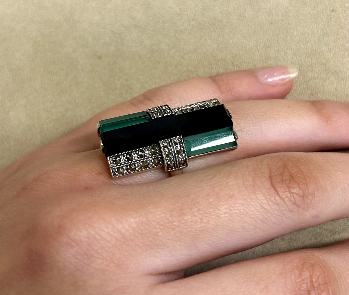 Rectangular Onyx Ring -photo-3