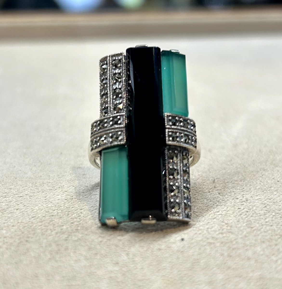 Rectangular Onyx Ring 
