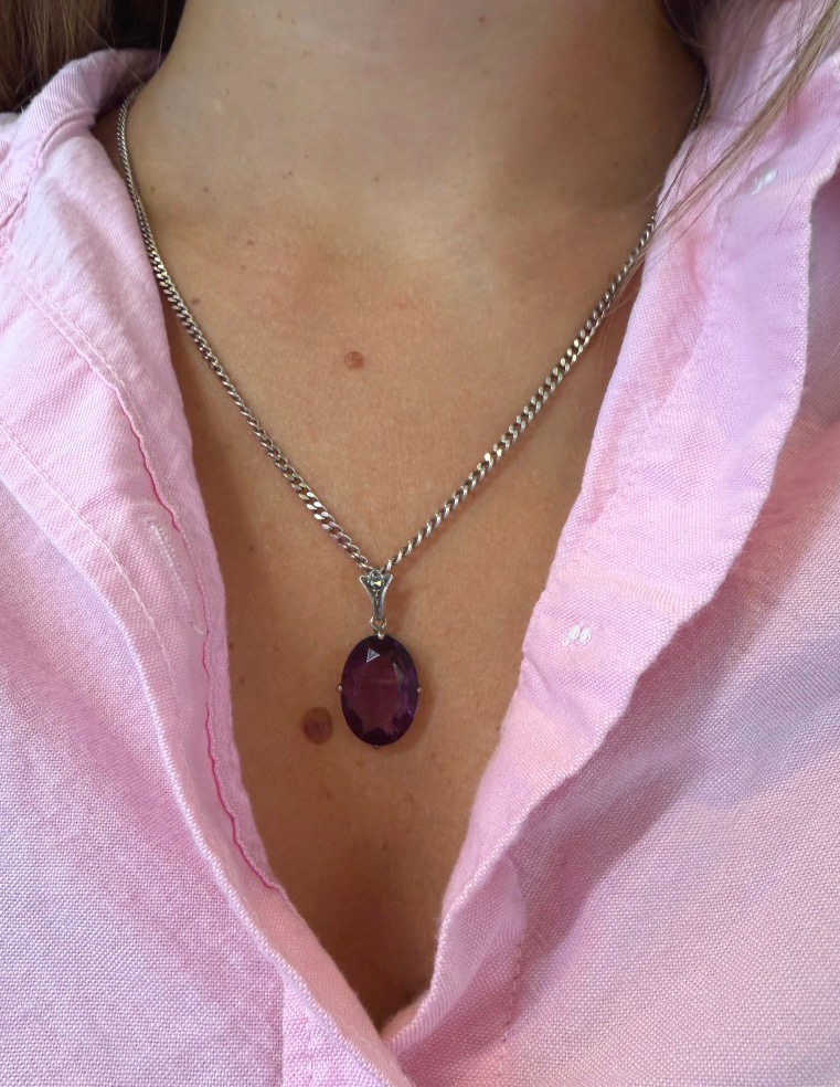 Pendentif pierre violette-photo-2