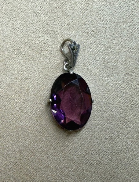 Pendentif pierre violette-photo-4