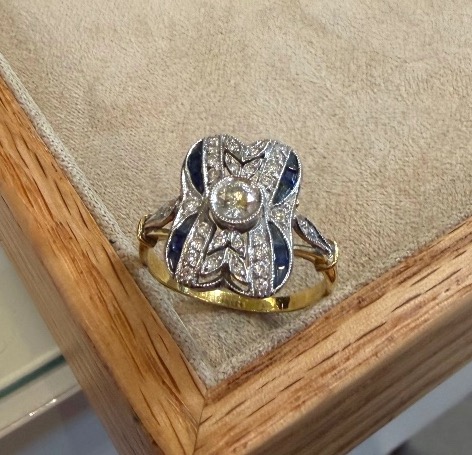 Bague saphir et diamants-photo-3